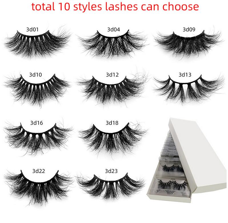 

2021 5D 25MM Mink Eyelashes Siberian Fur lashes Sexy Custom Private Label long fluffy Eyelash Soft Natural 3D Extension