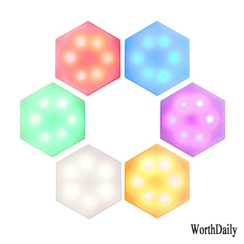 

Infrared Remote Control Night Light 6pcs DIY Battery Cabinet Wall Lamp Creative Novelty Product Adjustable Brightness LED Panel Lights