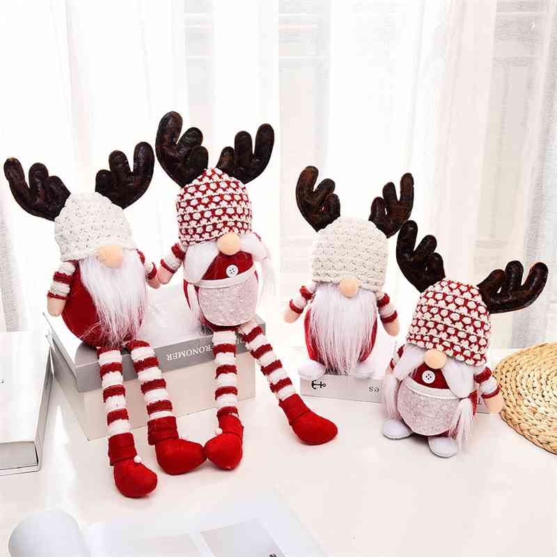 

2021 new antler Rudolph elk faceless Old Man Doll dwarf goblin doll decoration