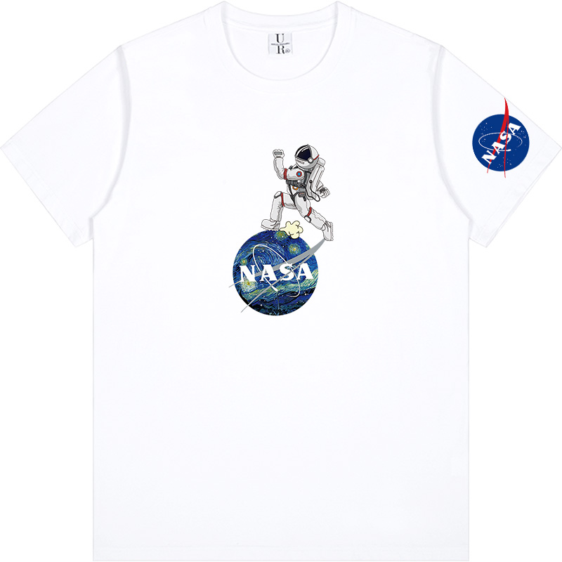 

NASA Logo T-Shirt National Aeronautics Space Administration T Shirt Men and Women 219, White