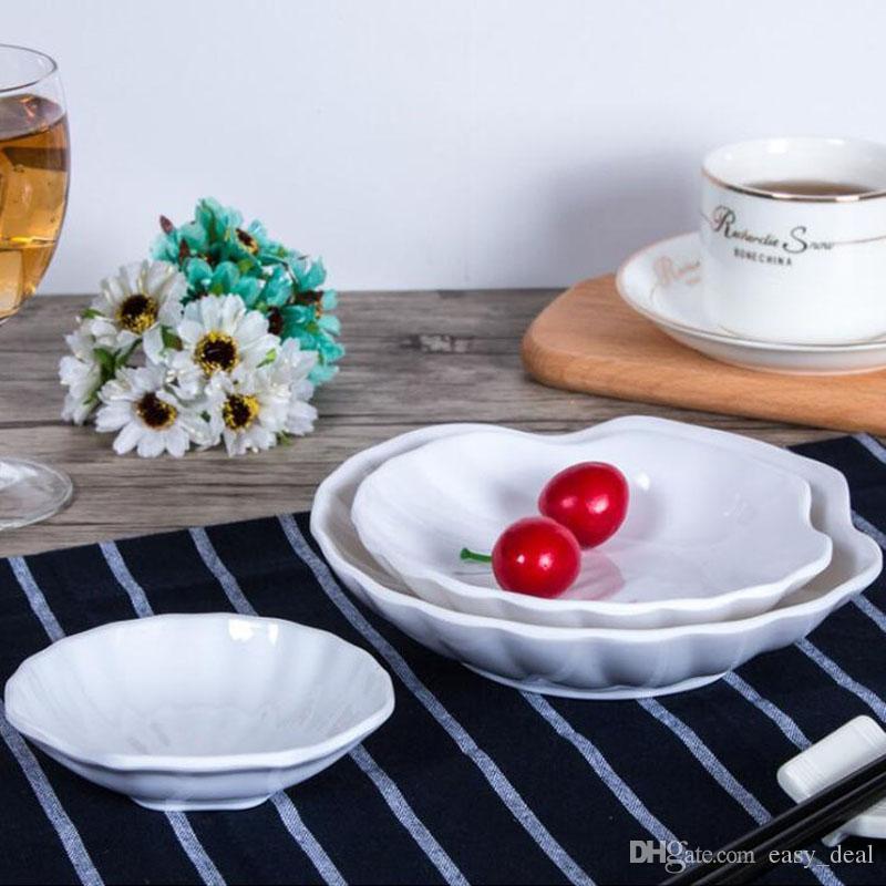 Creative Shell Style White Melamine Dessert Plate Fruit Salad Tableware Rice Sushi Dish Food Tray ZA6163