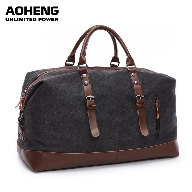 

Duffel Bags Canvas Lederen Mannen Reistassen Handbagage Tas Plunjezakken Reizen Tote Grote Weekend Bag Overnight Mannelijke Handtas, Green-s