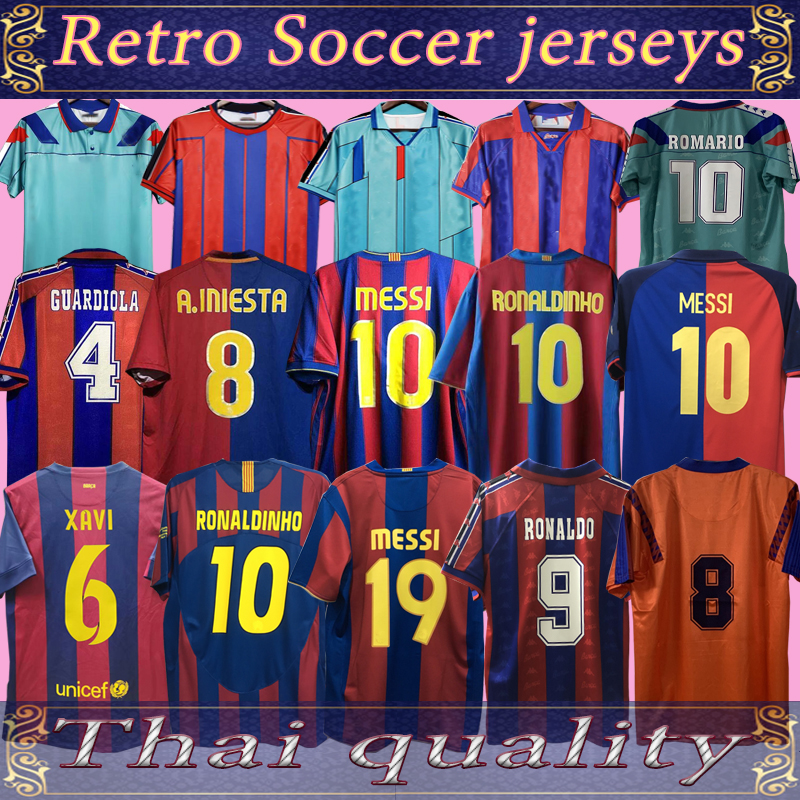 

Retro MESSI soccer jersey 05 06 96 97 07 08 09 10 11 XAVI RONALDINHO RONALDO RIVALDO GUARDIOLA Iniesta finals maillot de foot 1899 1999, 14-15