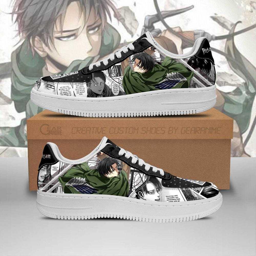 

DIY Anime Shoes AOT Levi Sneakers Attack On Titan Mixed Manga Casual Running Sport Walking Lightweight Tennis Shoes, Others