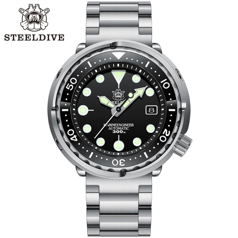 

Wristwatches Color SD1975 STEELDIVE Tuna Men's Classic Watch Super Luminous Ceramic Bezel 300M Waterproof 316L Case NH35 Dive Wristwatch, 75bl-03l with logo