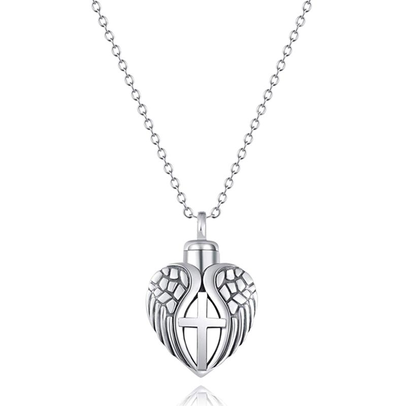 

Pendant Necklaces Cross Love Heart Cremation Ash Holder Urn Keepsake Necklace