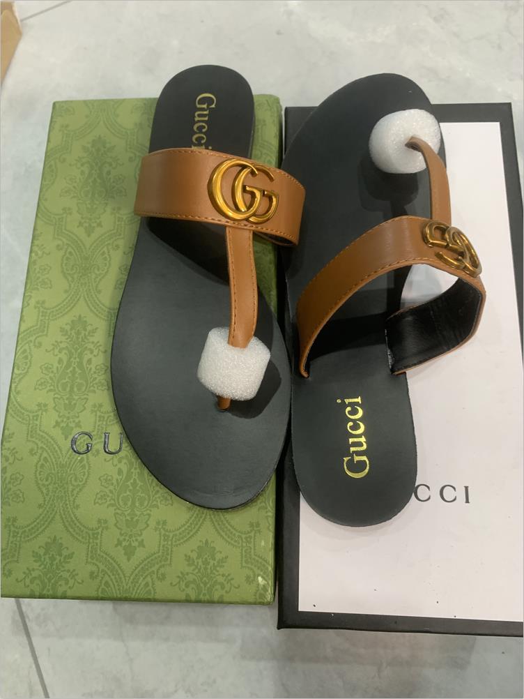 

GGLVLouisVittonYSLVUTTON designer slides Women flip flops Leather sandal Double Metal Black White Brown slippe