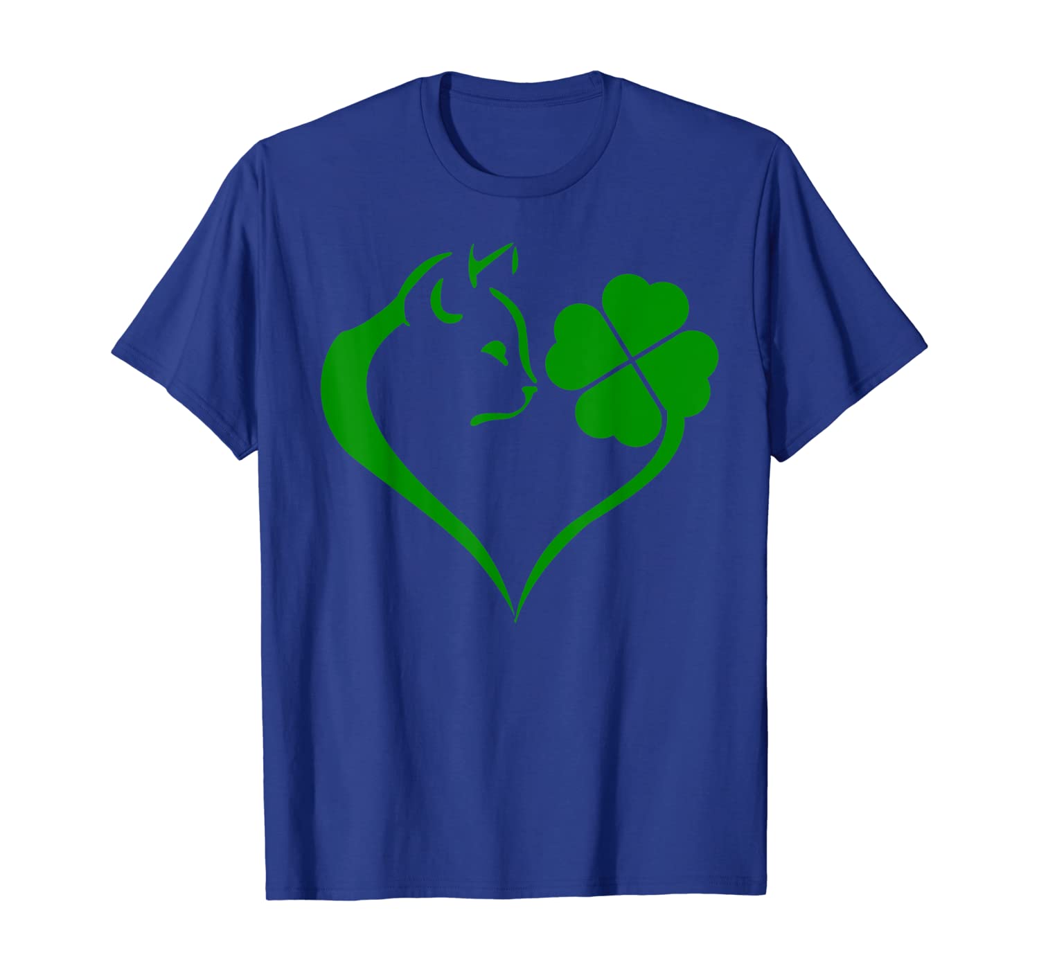 

Cat Shamrock Heart St Patricks Day Tshirt Cat Lover Gifts, White;black