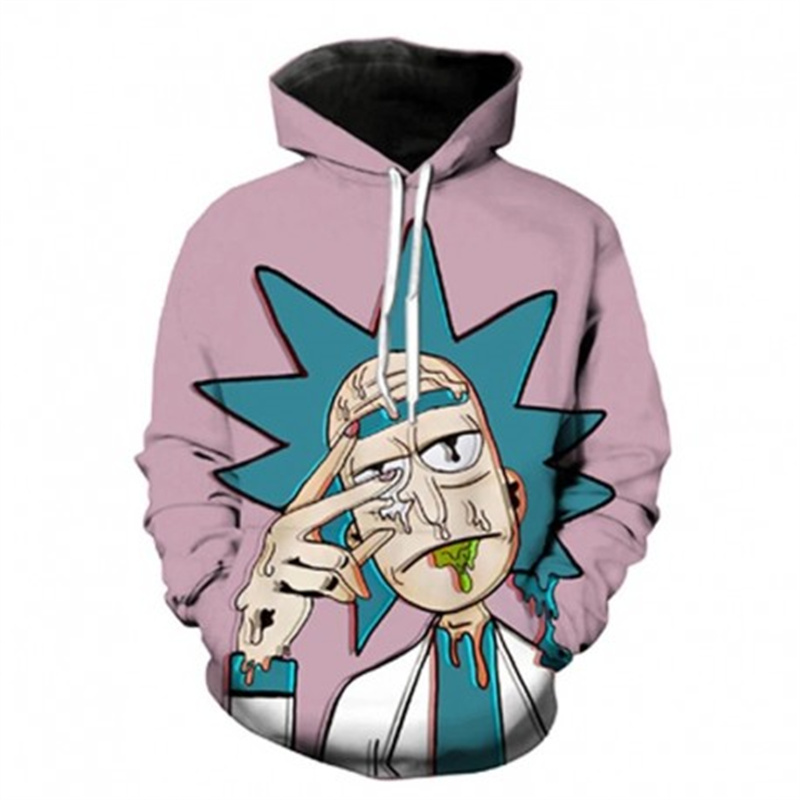 

All-match style mens 3D printed Rick Customized hoodie visual impact party top punk goth round neck high quality American sweater hoodie, Yellow