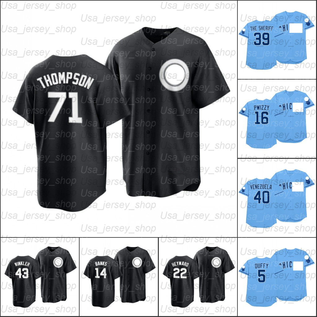 

2021 Players' Weekend All Black Fashion Baseball jersey 13 David Bote 16 Kolten Wong 40 Willson Contreras 30 Alec Mills 46 Craig Kimbrel, Women light blue