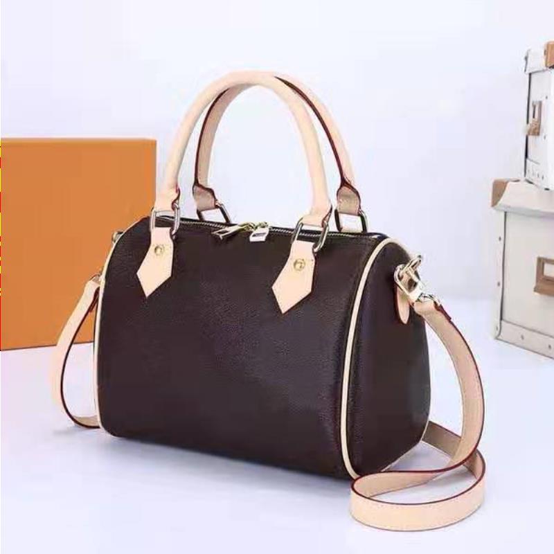 

WOMENS BRAND BAG LOUISVITTON DESIGNER Leather Women 30 Handbag Cm Bag Fashion Classic Genuine Oxidize Strap Speedy Designer With Jnee, Red;black