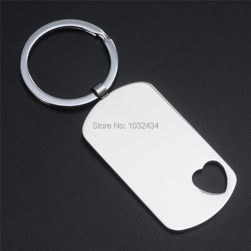 

Keychains 200pcs/lot Factory Directly Wholesale High Polished Blank Rectangle Stainless Steel Keychain Engravable Solid Dog Tag Keyring