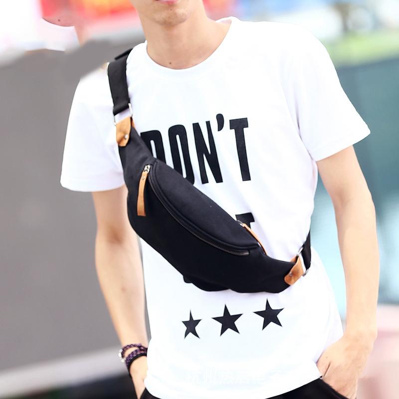 

Waist Bag Fashion Canvas Chest Unisex Casual Travel Men's Shoulder Bags Handy Large Capacity Banana Fanny Pack