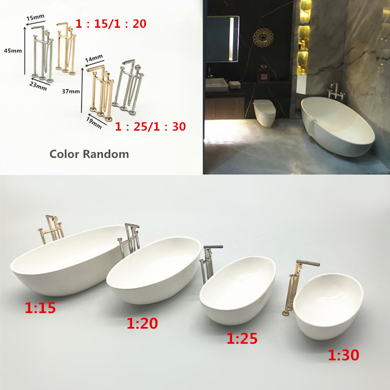 

1/15 1/20 1/25 1/30 Scale Miniature Dollhouse Bathtub Model Bathroom Furniture Model Kit Y0329