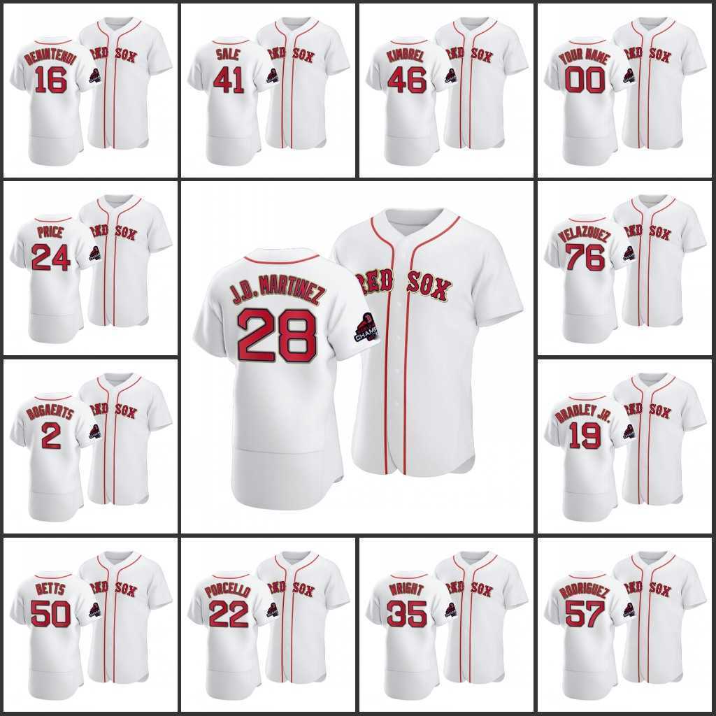 

Boston RedSox Men #50 Mookie Betts 28 J.D. Martinez 54 Martin Perez 25 Kevin Plawecki 41 Chris Sale Women Youth Custom White Jersey, Black