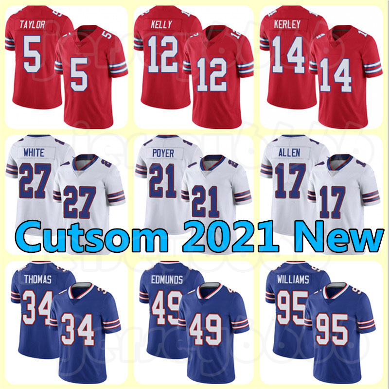 

Custom 17 Josh Allen 14 Stefon Diggs Tre'Davious White Buffalos Football Jerseys 21 Poyer 49 Tremaine Edm Billes Zack Moss 12 Jim Kelly Mens Women Youth Poyer Hyde, Custom men (bier)