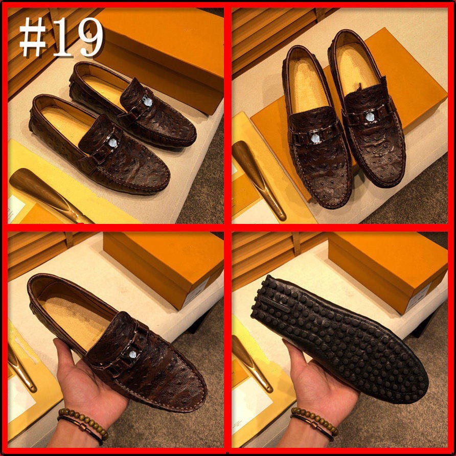 

Winter Luxury Loafers Men Genuine Leathers Plush Shoes designer Classic Driving Shoe with Fur Moccasins Big Size 48 49 Green Leather Flats, #14