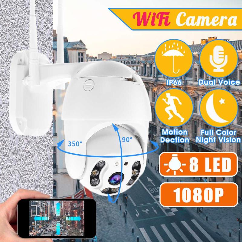 

Full-color Night Vision PTZ IP Camera 1080P HD 2.0MP WIFI Security Surveillance Outdoor Speed Dome Support Smart Phone Cameras