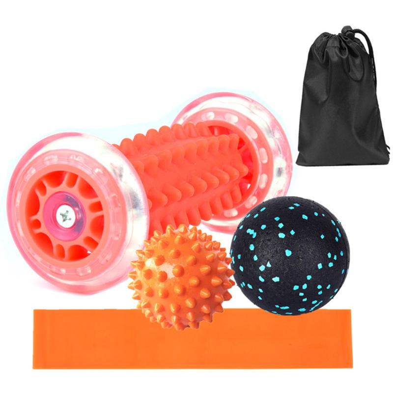 

Pcs Yoga Pain Relief Wheels Muscle Massage Roller Siamese Fascia Ball Set W8EE Accessories