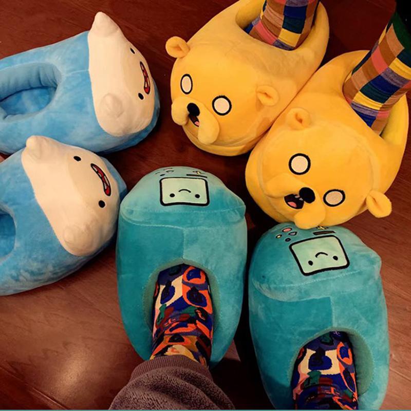 

Fashion Women Slippers Lovers Home Warm Plush Men Shoes House Indoor Lovely Fluffy Funny Cotton, Black