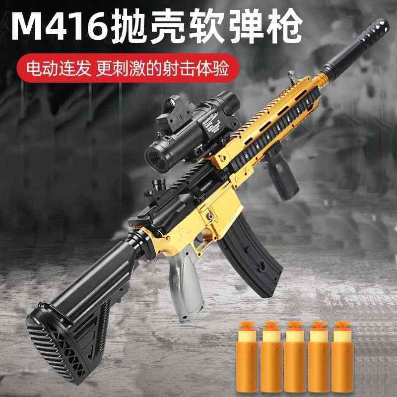 

shell throwing bullet m416 electric fast shooting chicken eating toy children's simulation soft egg gun sound effect