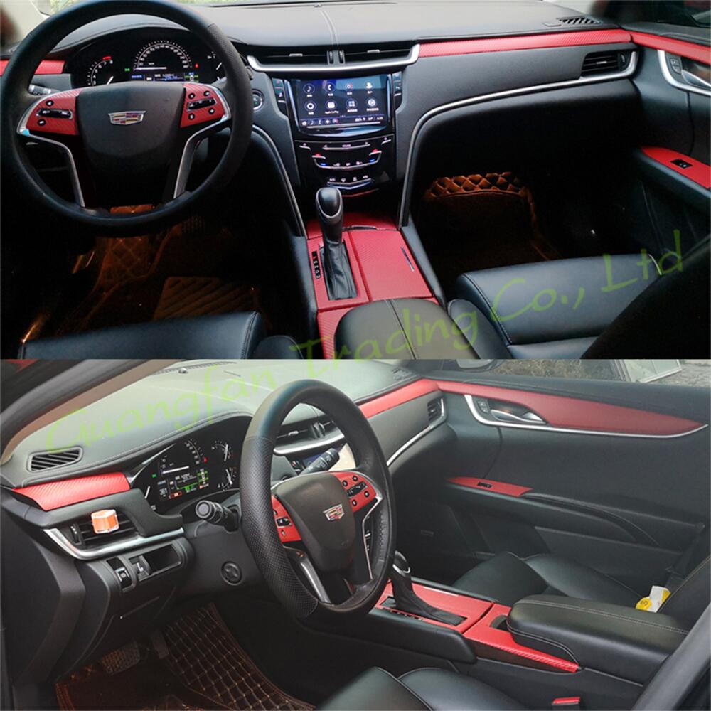 Interior Central Control Panel Door Handle 3D 5D Carbon Fiber Stickers Decals Car-styling Cover Parts Products Accessories For Cadillac XTS-image-746107803