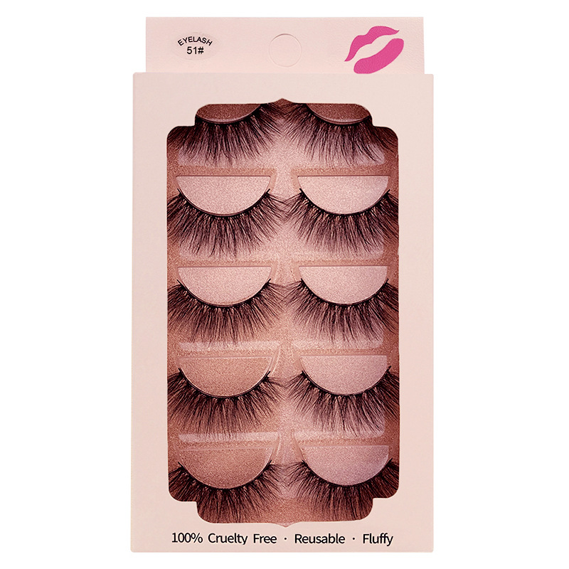 

Thick Natural Long 5 Pairs Mink False Eyelashes Set Soft Light Hand Made Reusable 3D Fake Lashes Makeup For Eyes With Retail Packing Eyelash Extensions