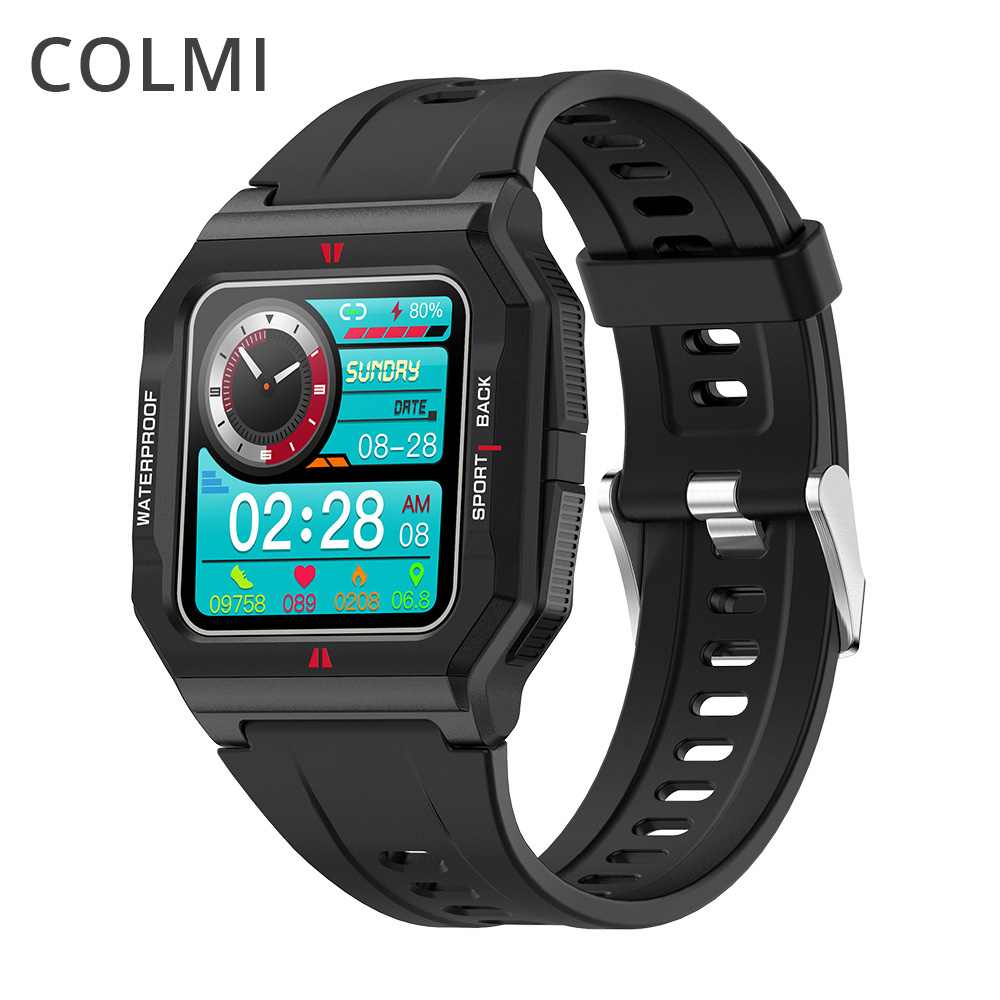 

COLMI P10 Smart Watch Men Full Touch Heart Rate Monitor IP67 Waterproof Fitness Tracker Neo Smartwatch for Xiaomi iOS Phoneg, Black