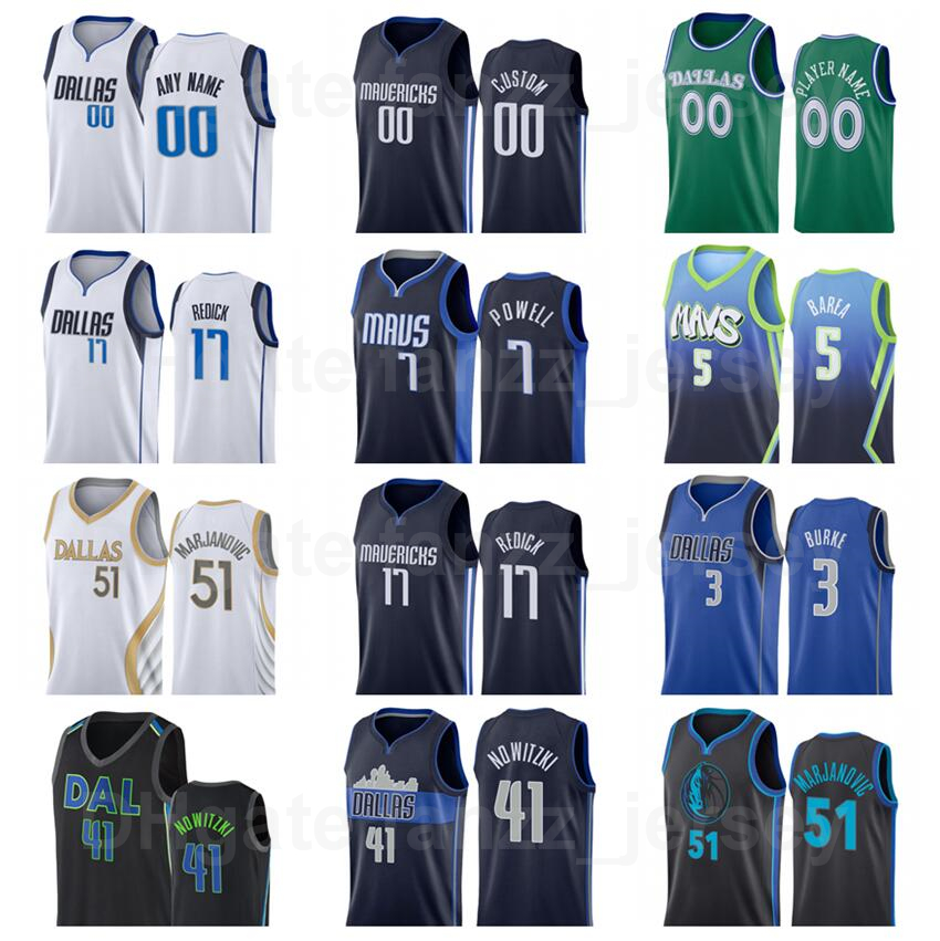 

Men Women Kids Screen Printed Basketball Dwight Powell Jersey 7 Dorian Finney-Smith 10 Dirk Nowitzki 41 Maxi Kleber 42 Boban Marjanovic JJ Redick, Navy blue