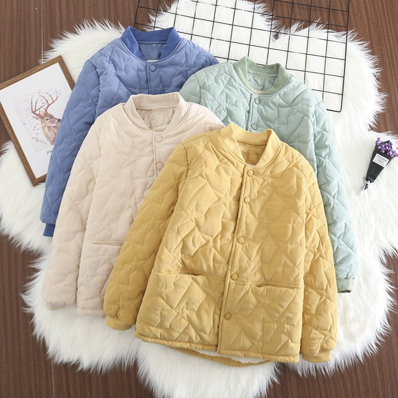 

Women short coat autumn winter lamb wool cotton Padded Jacket single-breasted stand collar thicke warm plus size W1, Beige white