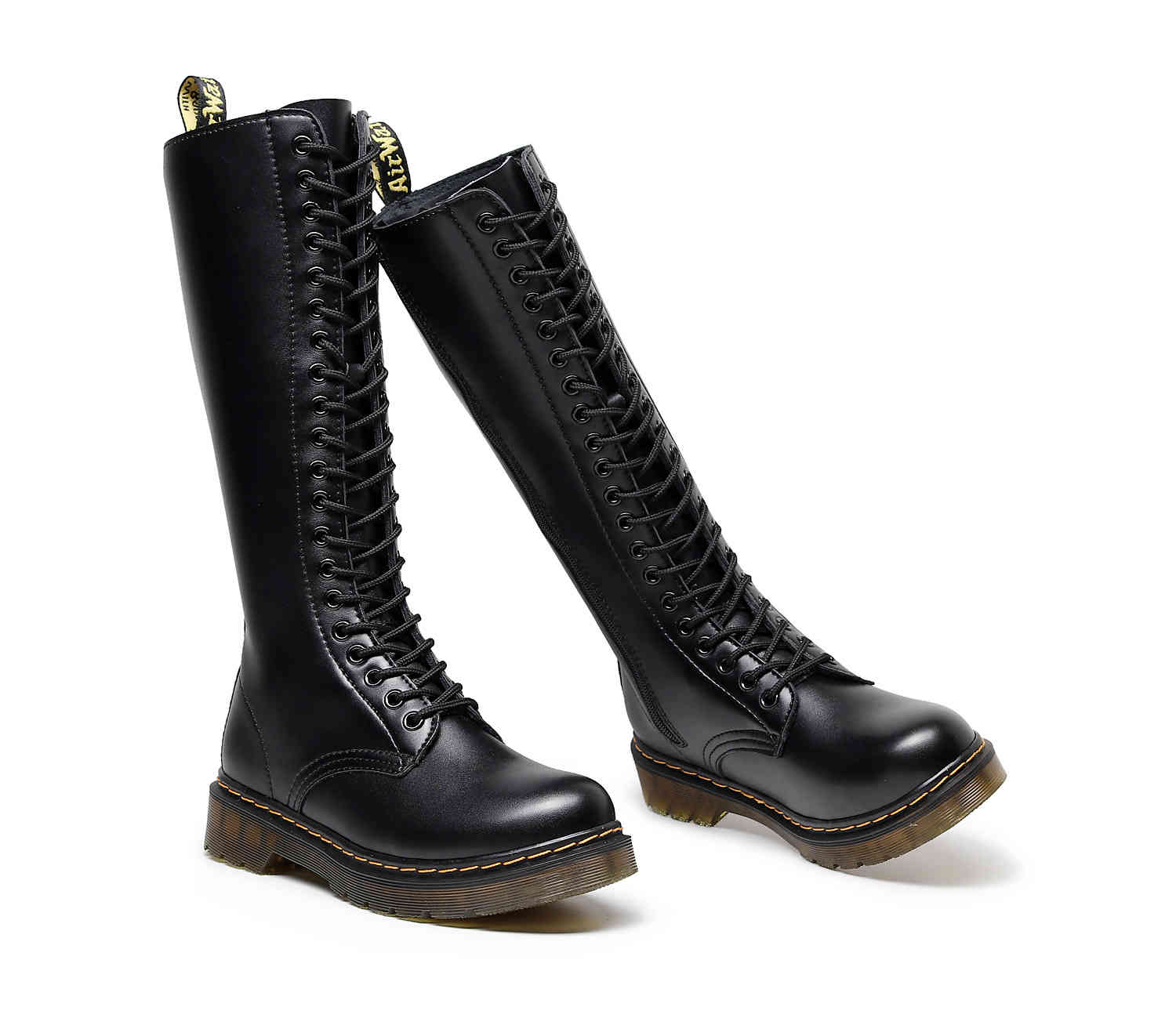 

boots women's martens leather thigh high over-the-knee shoes for women flat uxf8, Black