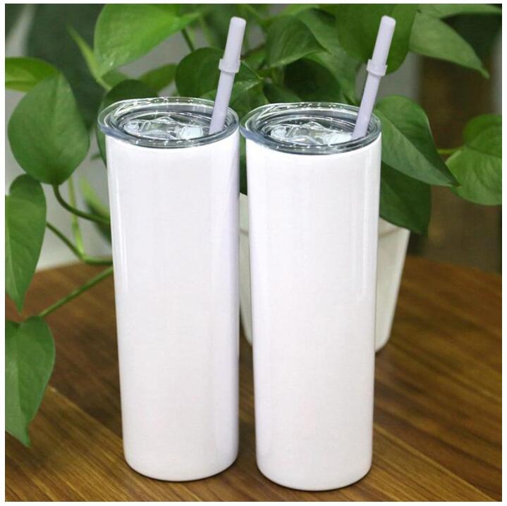

20 oz Sublimation Tumbler DIY Straight Blank 20oz Stainless Steel Skinny Insulated Tumbler DIY Straight Cups Beer Coffee Mugs Fast ship