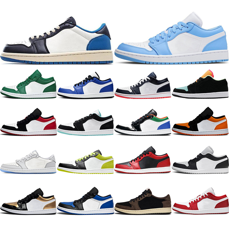 

2021 TS x Fragment Low Jumpman 1 1s UNC Grey basketball shoes shadow Slip Reverse Bred black toe Mocha Travis Scotts trainers men women sneakers with free socks, #3 reverse bred