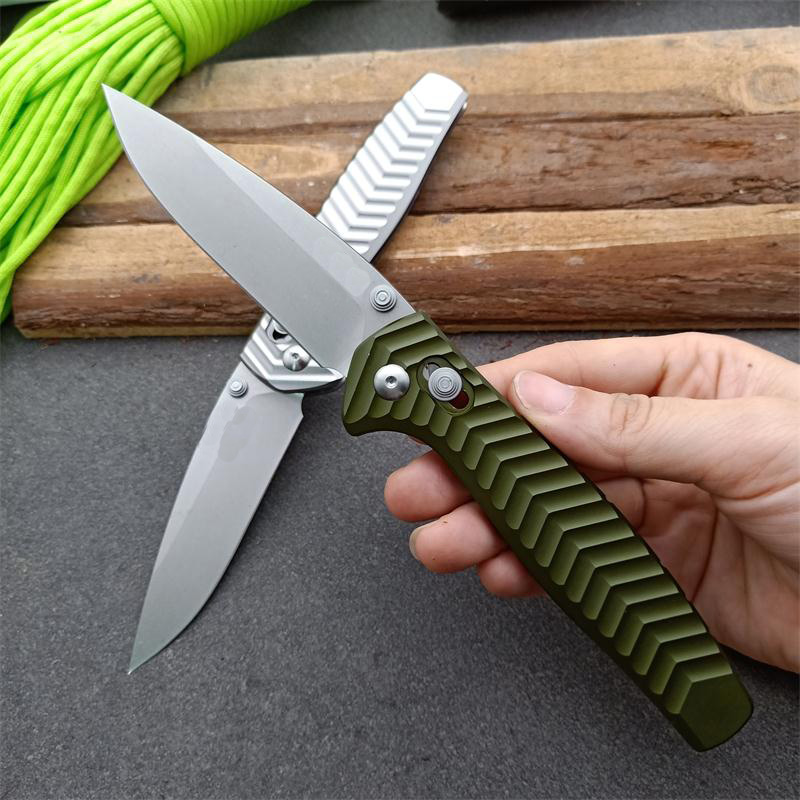

Special Offer 781 Pocket Folding Knife D2 Drop Point Stone Wash Blade Aviation Aluminum Handle With Zip Leather Bag