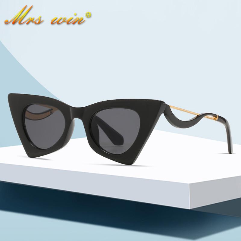 

Vintage Cat Eye Glasses For Women Small Triangle Transparent Ladies Brand Designer Leopard Shades Sunglasses, White;black