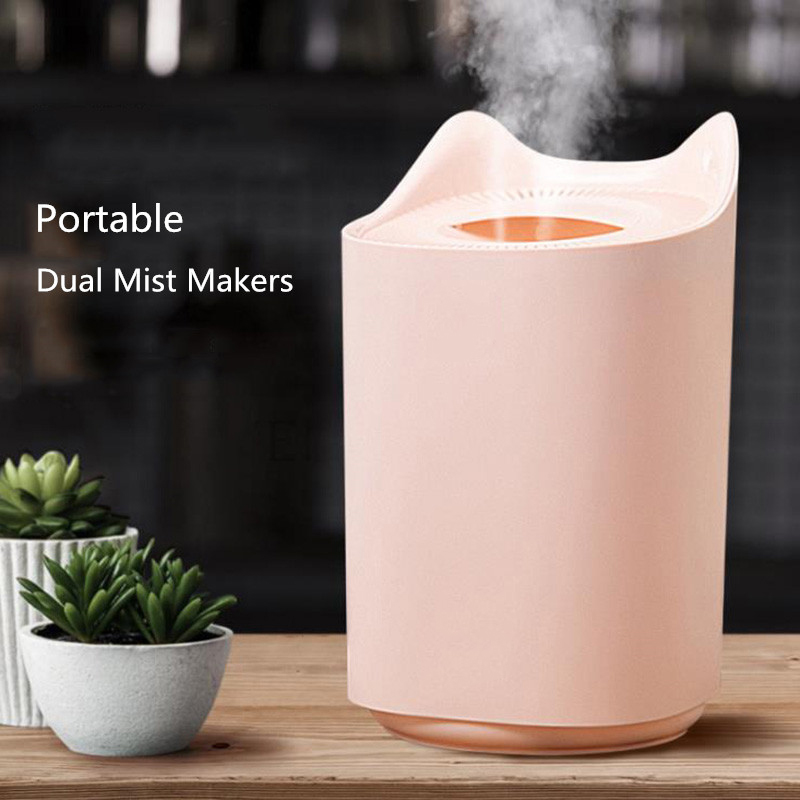 

3.0L Dual Spray USB Humidifier For Home Ultrasonic Desktop Mist Maker with Colorful Night Lights Mini Office Air Purifier
