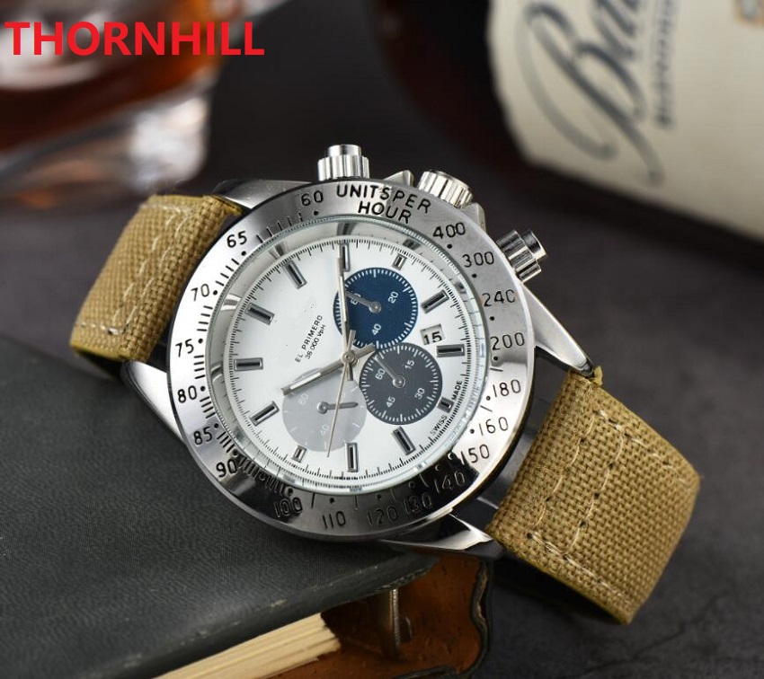 

Classic Mens Watches 41mm Nylon Fabric strap Japanese movement Quartz Small Dials Die Sapphire atmosphere pressure waterproof sapphire super watch, As pic