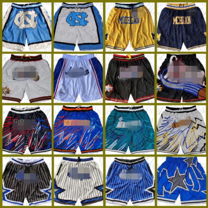 

2021 North Carolina State University of Michigan Just Basketball Shorts DON Mitchell & Ness Philadelphia 76er Nba Orlando Magic, Black;red