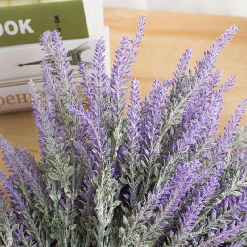 

Decorative Flowers & Wreaths Wheat Lavender Artificial For Wedding Party Home Living Room Decoration Flocking Potted Fake Plants Plastic
