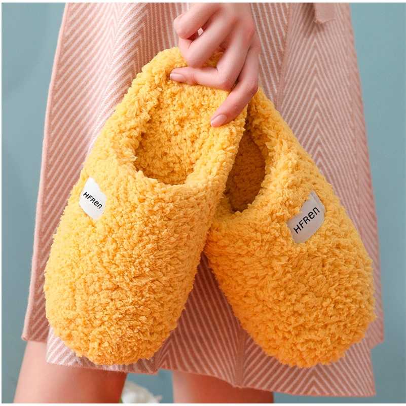 

Soft Plush Cotton Home Slippers Women Slip On Warm Winter House Shoes Ladies Indoor Slipper Bedroom Lovers Couples Floor Slides 211224, Og-1
