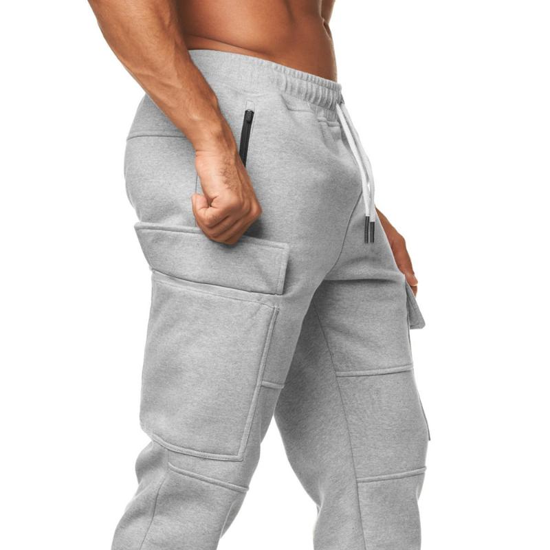 

Men's Pants Joggers Sweatpants Men Autumn Casual Gym Fitness Cotton Trousers Male Multi-pocket Outdoor Running Training Track, Black