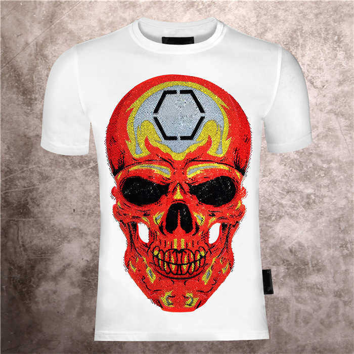 

2021 Plain Men T Shirts Cotton Women Clothes Funny Short Sleeve O Neck Tees Printing Phillip T-Shirts PP, White