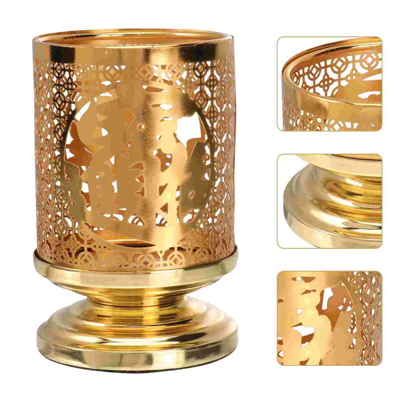 

Candle Holders Vintage Alloy Holder Stand Chic Windproof Tealight