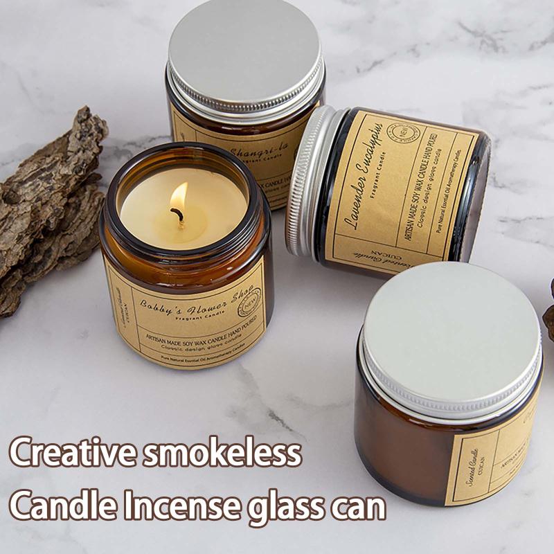 

40# 1pc Scented Candles Natural Soy Wax Candle Plant Essential Oil Home Decoration