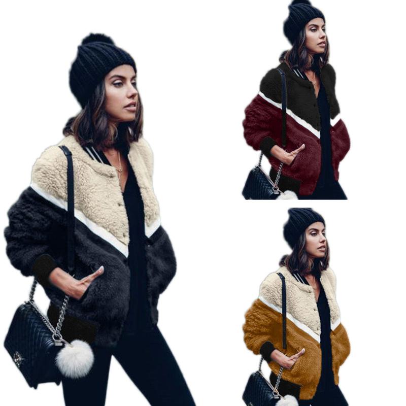 

Women Coat Patchwork Cardigan Jacket Female Thick 2021 Winter Plus Size Outerwear Warm Casual Clothes Women' Jackets, Khaki