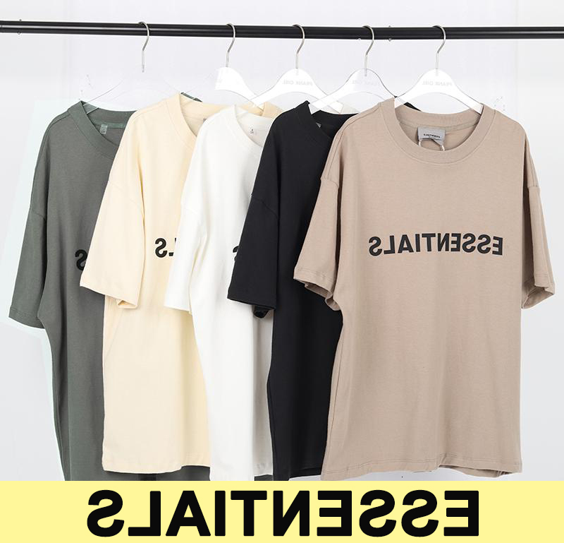 

Spring Summer Hip Hop tee Fear of God Front Essentials 3d Sil Skateboard t Shirt Fog Men Women Short Sleeve Casual, White;black