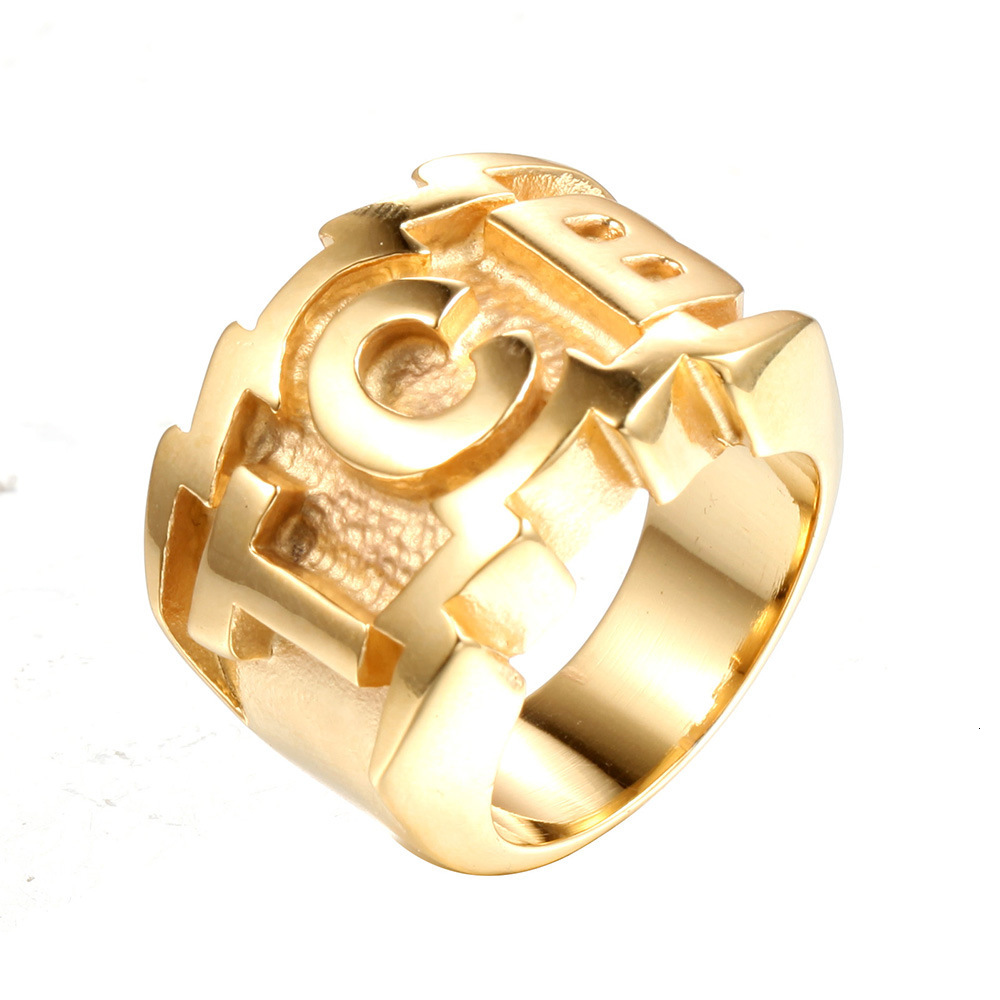 Delicate Ring Super Cool Personality Tcb Men&#039;s Titanium Steel Finger-image-710170175