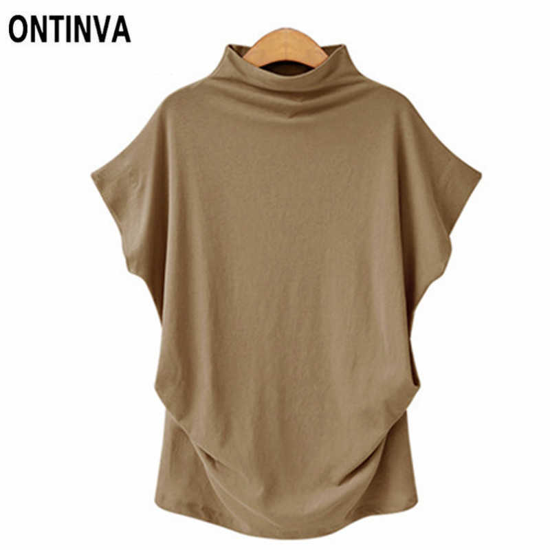 

Women Casual Plus Size Tshirt Femme Turtlneck Loose Bat Sleeve Tee Shirt Tunics Summer Womens Clothing 6XL 5XL 210527, Light gray