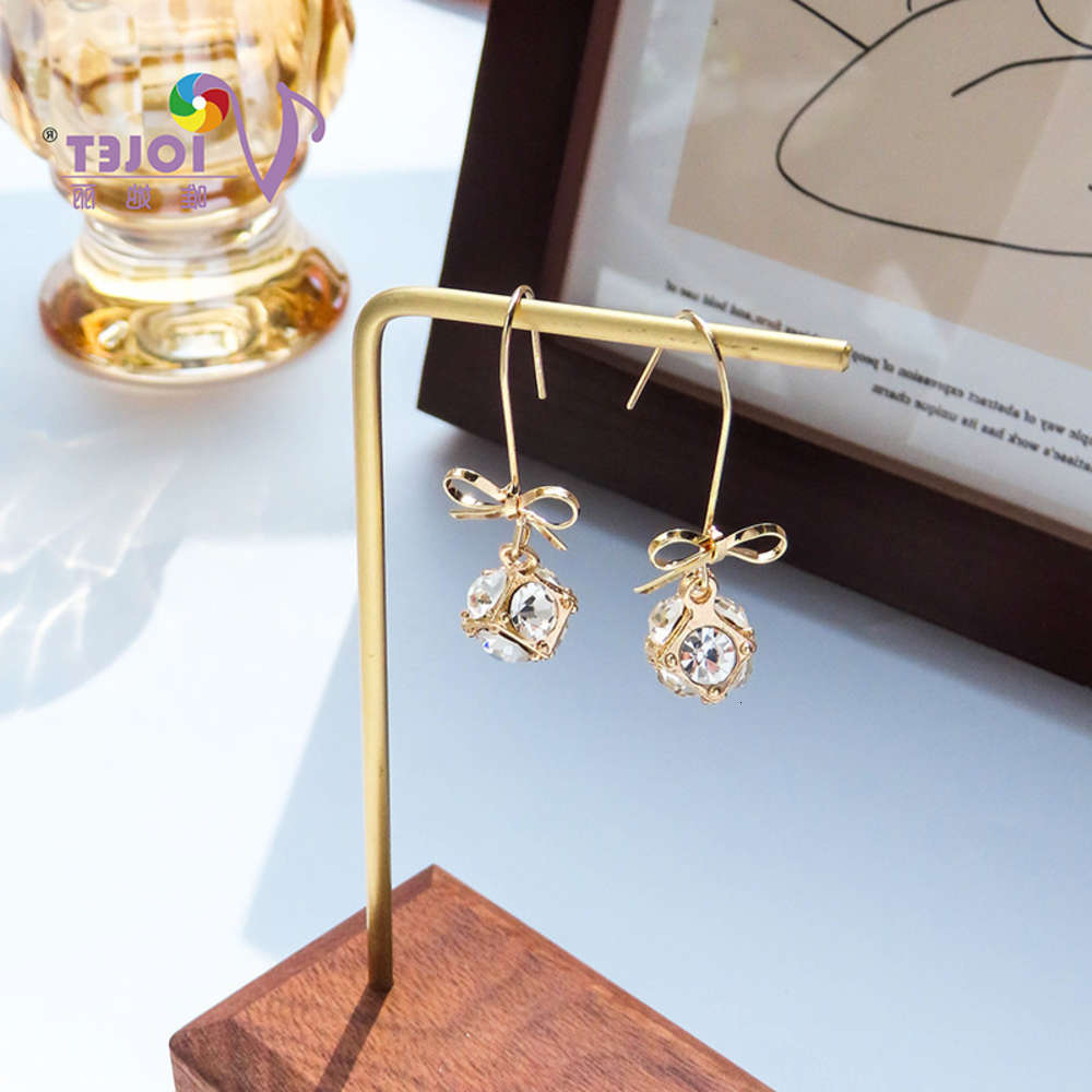 

earrings style eardrop female Korean personality trend long bow earhook simple temperament earrings fashion, Golden