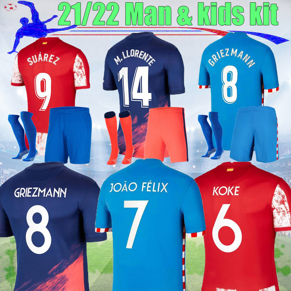 

21 22 GRIEZMANN Atletico soccer jerseys JOAO FELIX CORREA 2021 2022 de Madrid SAVIC fans & Player version jersey KOKE FELIPE M.LLORENTE LEMA, Black;yellow